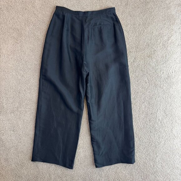 Lauren Ralph Lauren Silk Black Wide Leg Pants Womens 10 Classic Style‎ Old Money - Picture 5 of 6
